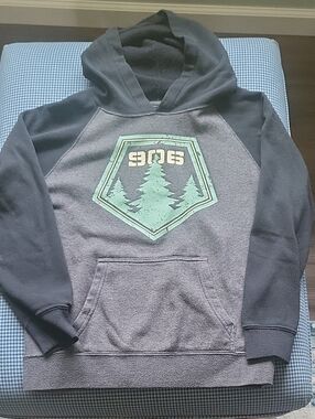 Gray & Black 906 Hooded Sweatshirt with Forest Graphic